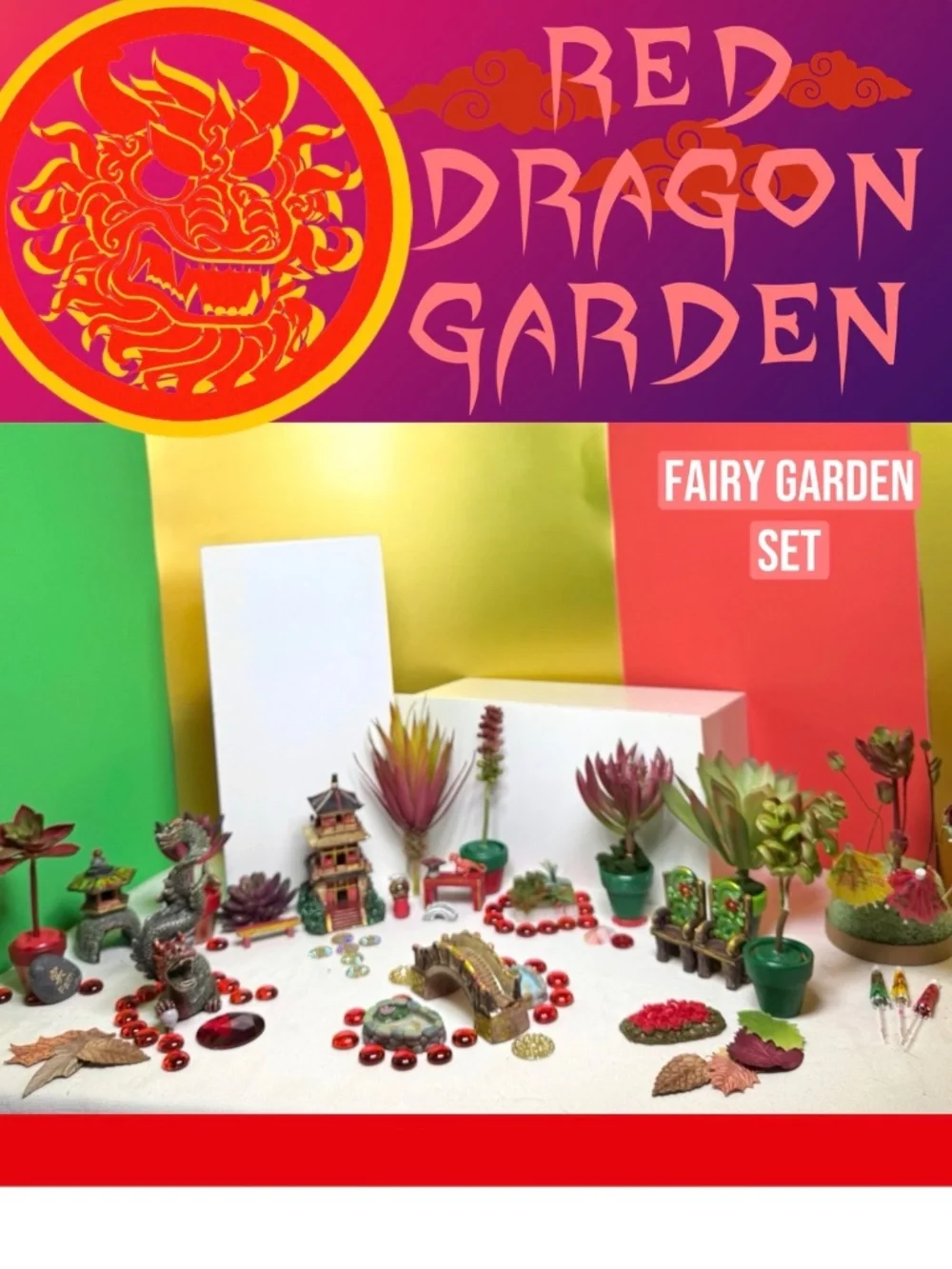 THE RED DRAGON MINI FAIRY GARDEN GIFT SET